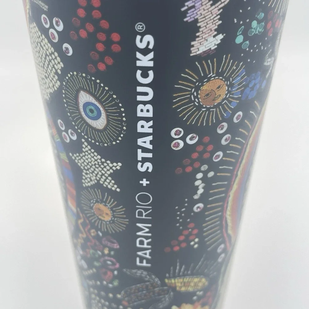 Starbucks X Farm Rio Tumbler Borogodo 24 Oz Graphic Print Colorful Stainless NEW